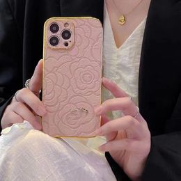 Luxury Designer Leather Phone Case iphone 15 Pro Max 14 13 12 mini 11 XS XR X 8 7 Plus 15Plus Stylish Printed letters Classic Camellia Tree Luxury phone case