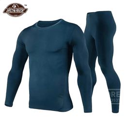 Cycling Jackets Herobiker Winter Men Fleece Lined Thermal Underwear Set Motorcycle Skiing Base Layer Warm Shirts Tops Bottom Suit 3 Colour 231218