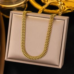 Charm Bracelets 316L Stainless Steel Fashion Highend Jewellery Minimalism Japan Korea Weave Thick Chain Necklaces For Women 231219