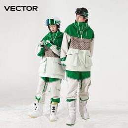 Skiing Suits VECTOR Ski Suit Set Women Man Winter Women Jackets and Pants Warm Waterproof Women Jackets Pants Outdoor Ski Bike Camping 231218