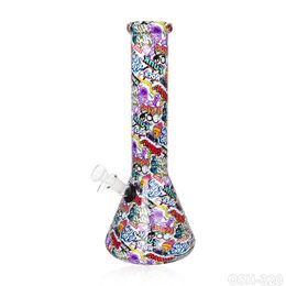 Hookah Mini Glass Bong Thick Smoking Beaker Bong four perc water pipe honeycomb and birdcage diffuser bongs