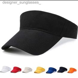Visors Summer Sun Hats Men Women Cotton Adjustable Visor UV Protection Top Empty Solid Sport Tennis Golf Running Sunscreen Baseball CL231219