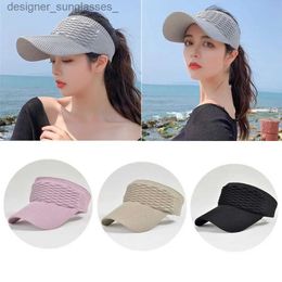 Visors Outdoor Sports Anti-UV Beach Travel Visor C Sun Hat Baseball Hat Empty Top HatL231219