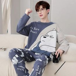 Women's Sleepwear Men's Pyjamas Spring Autumn Cotton Youth Student Suits Fashionable Sweet Cartoon Home Clothes For Men