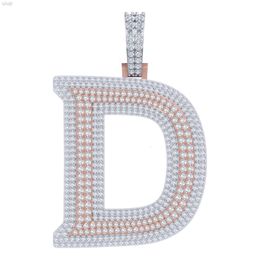 d Letter Alphabet Pendant with Customised Design at a Factory Price in 10kt White Yellow Gold Studded Natural Diamonds