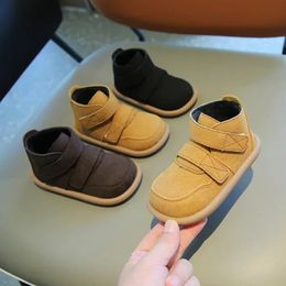 Boots Autumn Winter Children Casual Shoes Boys Girls Boots Outdoor Plush Infant Shoes Oxford Suede Anti-slip Kids Ankle Boots 231219