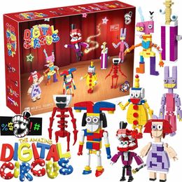 8 pcs/set The amazing digital circus children puzzle toy building block toys Christmas Gift For Kids With Retail Packaging