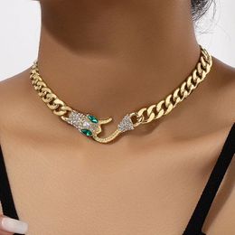 Pendant Necklaces Personalized Snake Men Necklace Shaped Metal Chain for Women Collar Mesh Red Hip Hop Cool Jewelry 231219