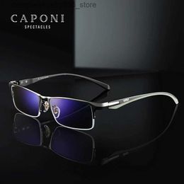 Sunglasses Frames CAPONI Computer Glasses Men Blue Light Photochromic Grey UV Protection Men's Optic Eyeglasses Anti Scratch JF6103 Q231219