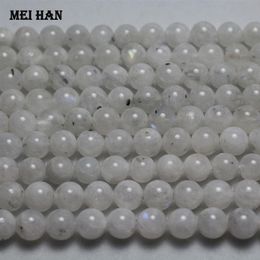 Meihan whole approx 48beads set genuine A 8mm -0 2 rainbow moonstone smooth round loose beads for Jewellery DIY making 200930207T