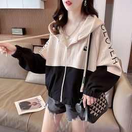 Real Shot of the 2023 Spring and Autumn New Pearl Land Large Size Women's Thin Long Sleeved Sweater Women's Korean Loose and Slim Splicing