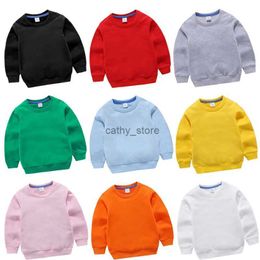 Pullover Spring Autumn Children Solid Sweater Long-sleeve Baby Boys Girls Cotton Top Kids Clothing Sweatshirts Winter Bottoming ShirtL231215