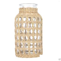 Vases Flower Arrangement Container Rattan Glass Vase Office Table Centrepieces For Wedding High Wicker Creative Drop Deliver Homefavor Dhtpx