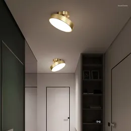 Ceiling Lights Light Luxury All Copper Simple Personality LED High-end Atmosphere Balcony Porch Cloakroom Lighting