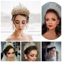 Hair Clips Bridal Crown Earring Necklace Baroque Headwear Crystal Jewelry Pageant Headpiece Rhinestone Headband Wedding Tiara Orn