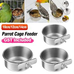 Other Bird Supplies Pet Feeder For Parrot Stainless Steel Box Cups Bowls Container Food Water Feeding Accessories