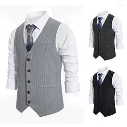 Men's Vests 2023 Stripe Vest Suit Single Breasted Designer Brand Sleeveless Formal Coat Top Adult