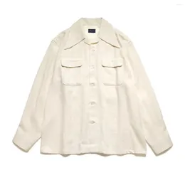 Men's Casual Shirts 23SS KAPITAL Hiroda And Hiroshi Cotton Washed Old Dovetail Collar Loose White Shirt Japanese Style Spring Coat
