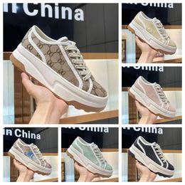 New Style 2024 Designer Women Casual Shoes Italy low-cut 1977 high top Letter High-quality Sneaker Beige Ebony Canvas Tennis Shoe Luxury Fabric Trims thick-soled Shoes