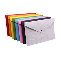 Filing Supplies 8 Pcs Simple Solid A4 Big Capacity Document Bag Business Briefcase File Folders Chemical Felt Products Student Gifts 231219