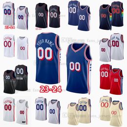 Custom Printed 2023-24 New Season Basketball Jerseys Joel Tobias Embiid Harris Patrick Beverley Mo Bamba KJ Martin Terquavion Javonte Smart Ricky Council IV Maxey