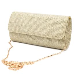 Evening Bags Ladies Handbag Wedding Luxury Chain Crossbody Shiny Envelope Bag Women Gold Silver Party Clutch and Purse Female 231219