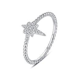 New Micro Set Zircon Eight Awn Star Ring Jewellery European Fashion Women S925 Silver Exquisite Ring for Women's Engagement Wedding Party Valentine's Day Gift SPC