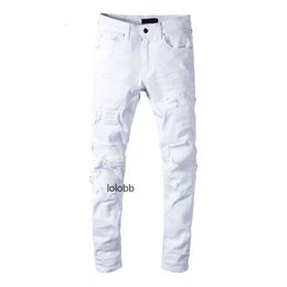 amiiri Black Straight amis imiri amari Mens Designer Jeans Man Slim amirl Skinny Rip White Jeans amirlies Hip Hop Stretch Distressed am Motorcycle Patch Biker D E258