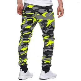 Men's Pants Drawstring Waistband Trousers Camouflage Print Jogging For Autumn Winter Sports Casual Elastic Waist