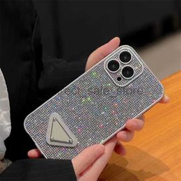 Phone Case Designer Glitter iPhone Cases for iphone 15 Pro Max 14 ProMax 11 12 13 Pro Case Luxury Triangle P Full Diamond Mobile Cover