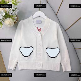 Cardigan kids cardigan baby sweater Back letter embroidery children jacket Spring Single breasted Vneck overcoat #Multiple product