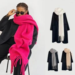 Scarves Versatile Shawl Women Scarf Elegant Women's Super Soft Winter With Tassel Thick Warm Breathable Outfit Accessory