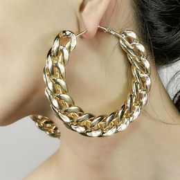 luxury women's female's ladies DJ night club punk exaggerated metal circle drop earrings dangler studs eardrop fre287l