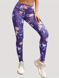 Women's Leggings Summer Sexy Print High Waist Tight Yoga Pants Patchwork Cropped