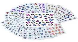 1Set Summer Colourful Silder Butterfly Designs Nail Art Stickers Watermark DIY Colourful Tips Nail Decals Manicure Tool2368097
