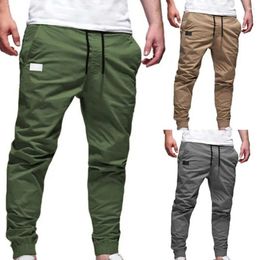 Men's Pants Casual Comfy Training Slacks Skin-friendly All Match Stylish Ankle Tied Slim Fitness