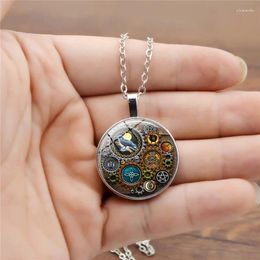 Pendant Necklaces Vintage Bird Time Gem Birdhouse Necklace Chain Women Jewelry Men Gift