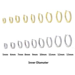 Various Sized Mini Small CZ Huggie Hoop Earring Micro Pave Cubic Zirconia 5mm 6mm 7mm 8mm 9mm 10mm 11mm 12mm 14mm Hoops Jewelry266k