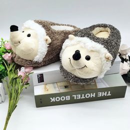 Slippers Special Hedgehog Fur Slippers Fluffy Shoes Funny Men Women Winter Slippers Custom Slippers Home House Slippers Children Indoor 231219