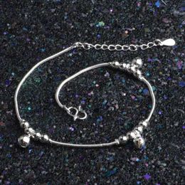 Anklets 12 Beads 3 Bells Anklet Silver plated color Charms Ankle Bracelet Halhal Jewellery Anklets For Women Indian Jewelry Leg GiftsL231219