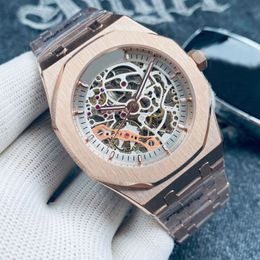 Hollow Out Watch Mens Automatic Mechanical Watches 41mm Sapphire Business Wristwatch Super Luminous Montre de Luxe