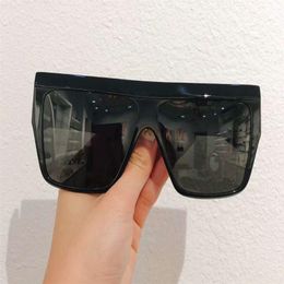 Black Gray Square Rectangular Sunglasses for Women Men Sun Glasses Sonnenbrille Flat top Shades Holiday Eyewear with box258U