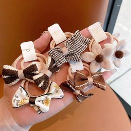 Hair Accessories 10Pcs Cute Bow Flower Scrunchies Ties Girls Kids Elastic Bands Ponytail Holder