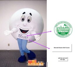 Costumes Custom White ball mascot costume add a logo free shipping