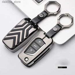 Trekking Poles Zinc Alloy Flip Folding Car Key Case Metal Cover Keychain For Toyota Yaris Camry Corolla Prado REIZ Crown RAV4 Hilux Shell BagL23118