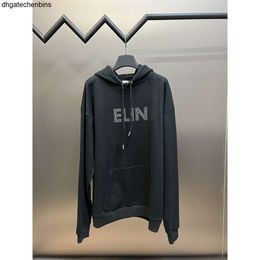 Designer Cel Women and Men Hooded Hoodie c Family High Version Autumnwinter New Water Diamond Letter Cotton Fleece Hoodie Versatile Loose Mens and Women Cel MFZM Q3A9