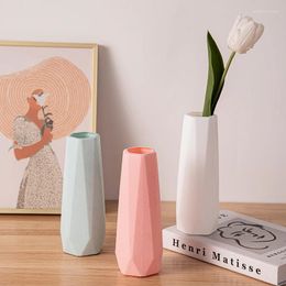 Vases Nordic Flower Vase Modern Decorative Bottle Plastic Aesthetic For Flowers Living Room Decoration Desktop Ornament