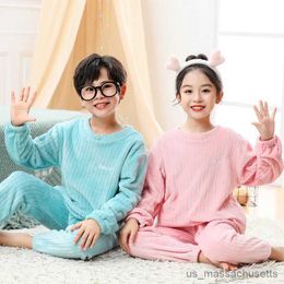 Pyjamas Boys Pyjamas Sets Fleece Girls Pyjamas Suit Autumn Winter Long Sleeve Children's Clothing Sleepwear for Kids2 4 6 8 10 12 Years