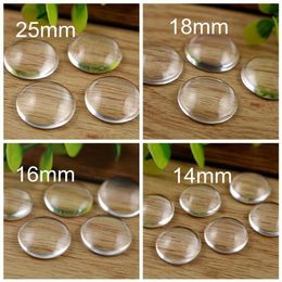 Glass Cabochon Jewellery Components Clear Round Domed Glass Flat Back Beads DIY Handmade Findings 14mm 18mm 25mm271T