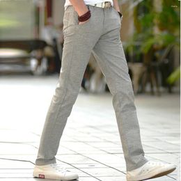 Men's Pants Summer Thin Men Linen Cotton Slacks Trousers Business Casual Straight Long Suit High Quality Pontalon Homme